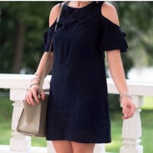 Loft Cold Shoulder Navy Dress Size 4